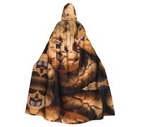 WZYCWB Costume da carnevale in maschera, mantello con cappuccio con motivo biscotto con gocce di cioccolato, adatto per giochi di ruolo di Natale e Halloween
