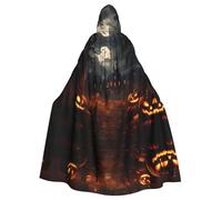 WZYCWB Costume da carnevale in maschera, mantello con cappuccio con motivo di All Hallows' Eve, adatto per giochi di ruolo di Natale e Halloween