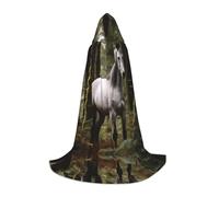 WZYCWB Costume da cosplay con cappuccio a forma di cavallo bianco nella giungla, per feste e feste
