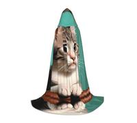 WZYCWB Costume da cosplay con cappuccio a forma di gatto curioso, taglia M, ideale per feste e feste