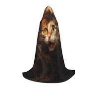 WZYCWB Costume da cosplay con cappuccio a forma di testa di gatto ad acquerello, per feste e feste