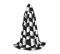 WZYCWB Costume da cosplay con mantello con cappuccio a mosaico a onde bianche e nere - Accessori per feste in costume