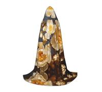 WZYCWB Costume da cosplay con peonia bianca e oro, con cappuccio, per feste e feste