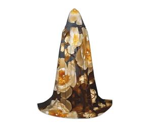 WZYCWB Costume da cosplay con peonia e cappuccio, motivo a forma di L, colore: bianco e oro