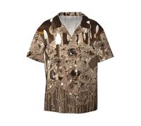 WZYCWB Crystal Chandelier - Camicia a maniche corte da uomo, casual, con bottoni, per vacanze e spiaggia, Nero, 4XL
