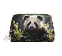 WZYCWB Cubs Panda nella foresta Borsa cosmetica in pelle con tasche, borsa cosmetica portatile da viaggio, borsa cosmetica di grande capacità,