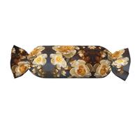 WZYCWB Cuscino cilindrico cilindrico a forma di peonia color oro bianco e oro, cuscino cilindrico da viaggio, cuscino tubolare adatto per supporto per testa, collo e schiena