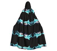 WZYCWB Cyber Shark Byte Halloween mantello con cappuccio adatto per feste di carnevale giochi di ruolo costumi