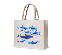WZYCWB Cyber Whale stampato tridimensionale tela tote bag adatto per viaggi, lavoro, fitness, campeggio e spiaggia trasporto
