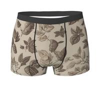 WZYCWB Dead Leaves Boxer da uomo (S-XXL) - tessuto elastico leggero, traspirante, assorbe il sudore, free stretch, Nero, S