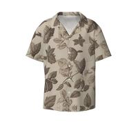 WZYCWB Dead Leaves - Camicia a maniche corte da uomo, casual, con bottoni, per vacanze e spiaggia, nero, XL
