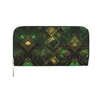 WZYCWB Deer by the river Pochette in pelle portafogli con cerniera e porta carte sono perfetti per i viaggi o l'uso quotidiano, Plaid nero e verde, Taglia unica