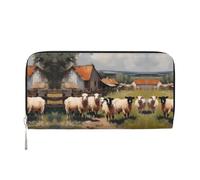 WZYCWB Deer by the river Pochette in pelle portafogli con cerniera e porta carte sono perfetti per i viaggi o l'uso quotidiano, Simpatici animali della fattoria, Taglia unica