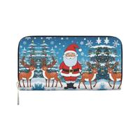 WZYCWB Deer by the river Pochette in pelle portafogli con cerniera e porta carte sono perfetti per i viaggi o l'uso quotidiano, Simpatico cervo natalizio, Taglia unica