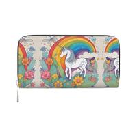 WZYCWB Deer by the river Pochette in pelle portafogli con cerniera e porta carte sono perfetti per i viaggi o l'uso quotidiano, Unicorni dei cartoni animati, Taglia unica
