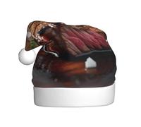 WZYCWB Dettagli della bistecca I cappelli di Natale per adulti e i cappelli stampati sono perfetti per Natale di Capodanno e feste in famiglia