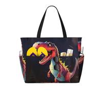 WZYCWB dinosauro dalla bocca grande Borsa da viaggio stampata per nuoto e fitness/shopping al supermercato/vacanza al mare