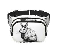 WZYCWB Disegno a linea del marsupio sportivo del coniglio, borsa a tracolla alla moda e alla moda, piccola borsa da viaggio leggera