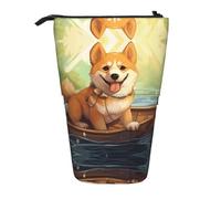 WZYCWB Divertente portapenne retrattile con stampa Shiba Inu per dormitorio o ufficio.