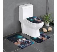 WZYCWB Divertente set di 3 tappeti da bagno con cani da compagnia, tappetino da cucina, vasca da bagno e decorazione per la casa