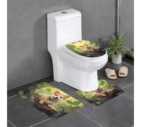 WZYCWB Divertente set di 3 tappetini da bagno con cane, zerbino per camera da letto, tappetino da cucina, vasca da bagno e decorazione per la casa