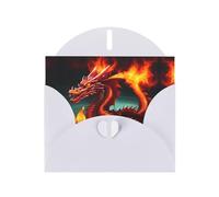 WZYCWB Dragon King in Fire - Biglietti di auguri in carta bianca perlescente 15,2 x 10,2 cm, con buste per compleanni, matrimoni e condoglianze