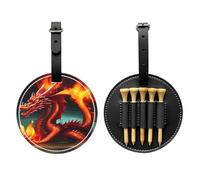 WZYCWB Dragon King in Fire - Borsa portaoggetti per tee da golf con stampa speciale, design portatile con fibbia da appendere, Nero , Taglia unica, Valigia
