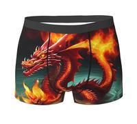 WZYCWB Dragon King in Fire - Boxer da uomo con stampa, traspirante e ad asciugatura rapida, multiplo (S-XXL), nero, XX-Large