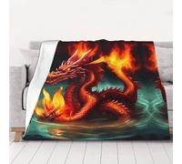 WZYCWB Dragon King in Fire - Coperta in flanella stampata 152,4 x 127 cm, 76-203 cm, una coperta calda per l'autunno e una coperta da viaggio portatile.
