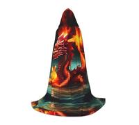 WZYCWB Dragon King in Fire Print M - Mantello con cappuccio, per cosplay, Halloween e feste a tema anime