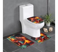 WZYCWB Dragon King in Fire Set di tappetini antiscivolo per camera da letto, vasca da bagno, decorazione per la casa, tappeto in peluche