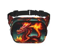 WZYCWB Dragon King in Fire Sports Marsupio, alla moda e alla moda, borsa a tracolla leggera da viaggio piccola