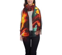 WZYCWB Dragon King in Fire stampato nappa scialle abito da sera scialle adatto per matrimoni banchetti e cerimonie