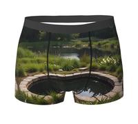 WZYCWB Dream Core Pond Boxer da uomo (S-XXL) - tessuto elastico leggero, traspirante, assorbe il sudore, free stretch, nero, XX-Large