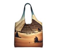 WZYCWB Dreaming of the Pyramids of Khufu Borsa in tela stampata a spalla singola, borsa in tela alla moda, adatta per viaggi quotidiani e shopping