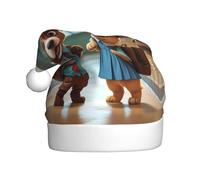 WZYCWB due adorabili cuccioli cappello di Babbo Natale, cappello decorativo festivo di Capodanno, adatto per adulti e bambini alle feste di Natale.