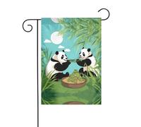 WZYCWB Due graziose bandiere da giardino grandi panda - 30,5 x 45,7 cm, bandiere decorative da giardino da appendere