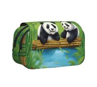 WZYCWB Due graziosi panda astuccio portatile ideale per organizzare penne in ufficio o riporre pennelli da trucco