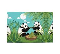 WZYCWB Due simpatici grandi panda fantasia striscione per feste, perfetto per compleanni, feste di Natale, lauree e anniversari.