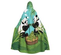 WZYCWB Due simpatici grandi panda mantello con fantasia, abito da mago esteso per adulti, costume in maschera, abito da festa a tema carnevale