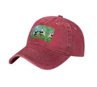WZYCWB Due simpatici grandi panda nero stampato berretto da baseball, sportivo e casual, visiera parasole, Rosso, Taglia unica
