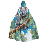 WZYCWB Due simpatici koala stampati con cappuccio mantello - Perfetto per feste di Halloween, spettacoli teatrali e servizi fotografici.