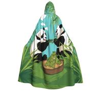 WZYCWB Due simpatici panda grandi mantello con cappuccio per adulti - Perfetto per feste di Halloween, cosplay, spettacoli teatrali e riunioni a tema.