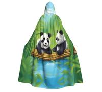 WZYCWB Due simpatici panda stampati con cappuccio mantello - Perfetto per feste di Halloween, spettacoli teatrali e servizi fotografici.