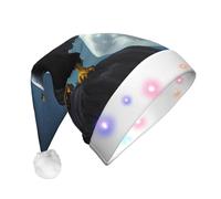WZYCWB Eagle under the stars Cappello di Natale per adulti, con luci a LED, unisex, in peluche, idea regalo per Capodanno
