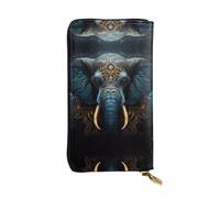 WZYCWB Eerie Elephant Portafoglio in pelle, scomparto con cerniera grande capacità, ottimo regalo per gli amici, pochette lunga 19,1 x 10,4 cm, nero, taglia unica, nero, Nero , Taglia unica