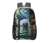 WZYCWB Elefante asiatico nell'acqua Zaino trasparente stampato, borsa da viaggio, borsa da palestra leggera e resistente, zaino per pendolari o borsa per la scuola