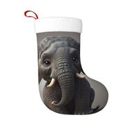 WZYCWB elefante stampe calze di Natale, appese al caminetto, sono perfette per contenere regali e dolci.