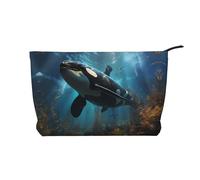 WZYCWB Enorme borsa per cosmetici con stampa di orche assassine, perfetta per viaggi di lavoro e viaggi., Enormi orche assassine, Taglia unica