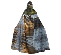 WZYCWB Enorme coccodrillo stampato adulto festa decorazione mantello, Halloween mantello con cappuccio, unisex Halloween, carnevale, mascherata, gioco di ruolo